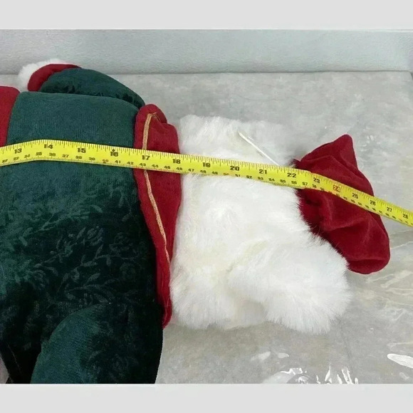 Vintage Plush Bear White With Green Jacket Red Pants Satin - Picture 6 of 8